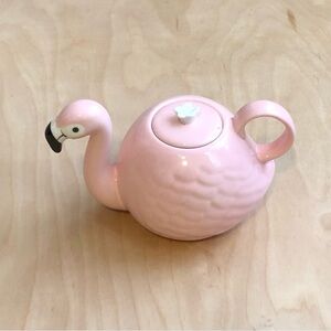 Pink Flamingo Ceramic Teapot - Decorative Bird Design 10inX9in.
